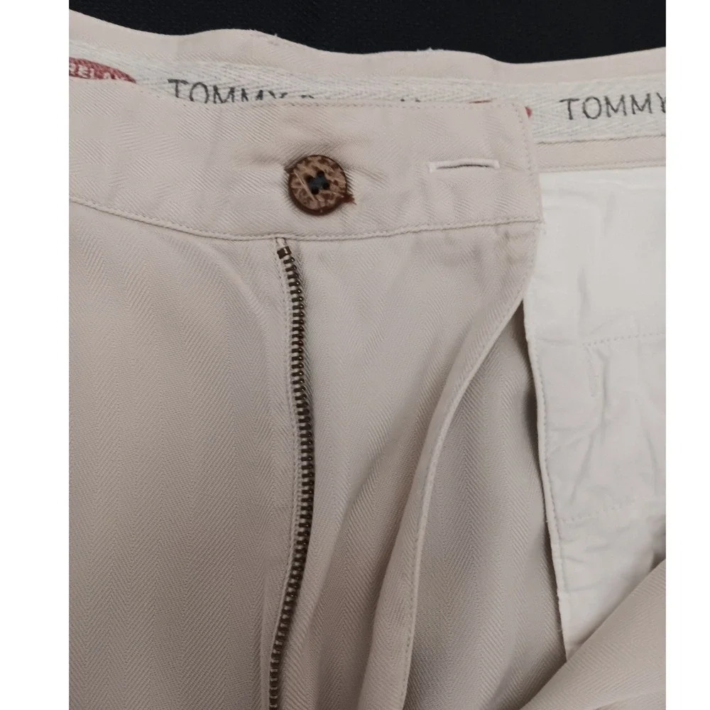 Tommy Bahama‎ Mens Beige 100% Silk Double Pleated Chino Shorts Size 36 Coconut